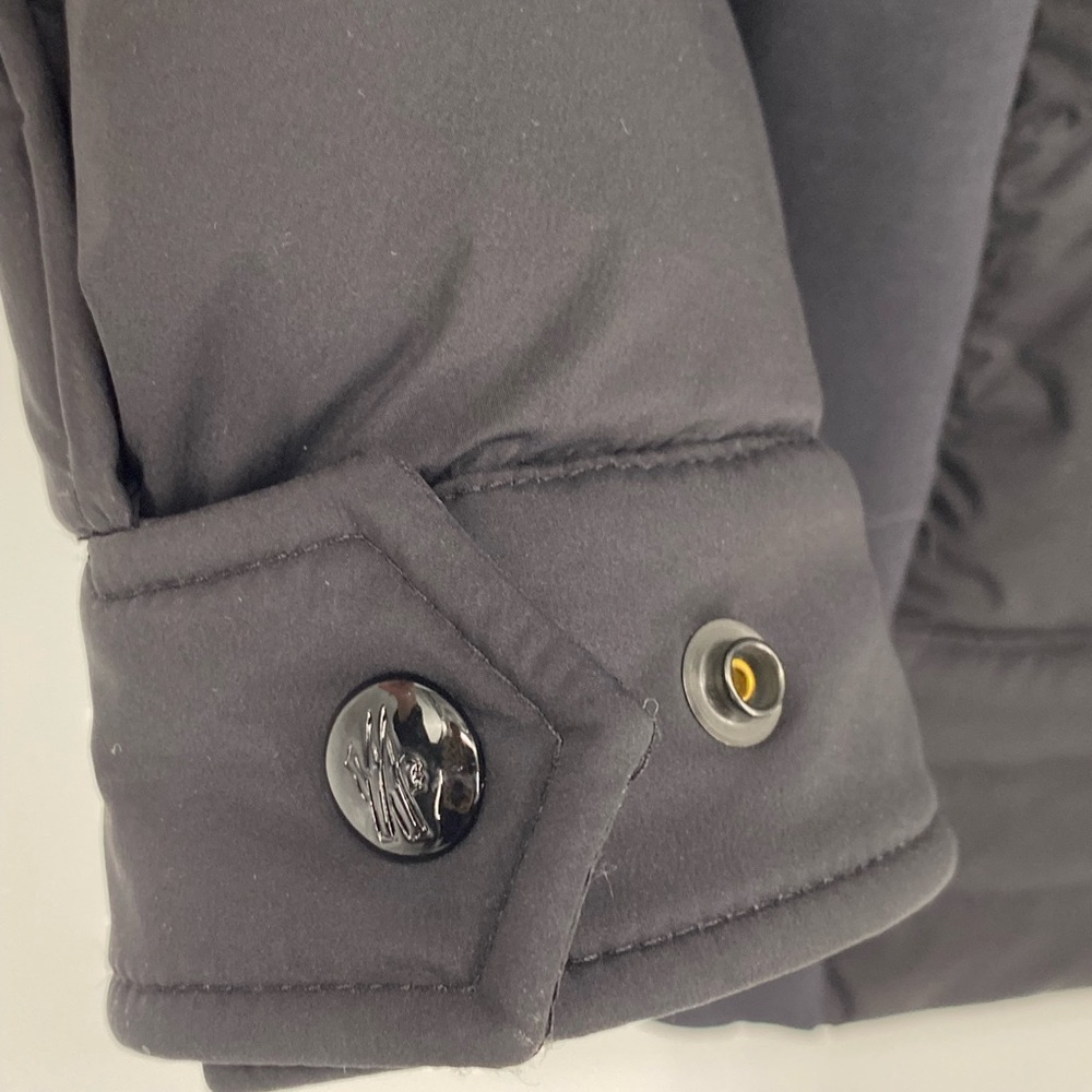 Moncler Pires Logo Appliquéd Quilted Shell Down Biker Jacket Black size 4 - Picture 10 of 17